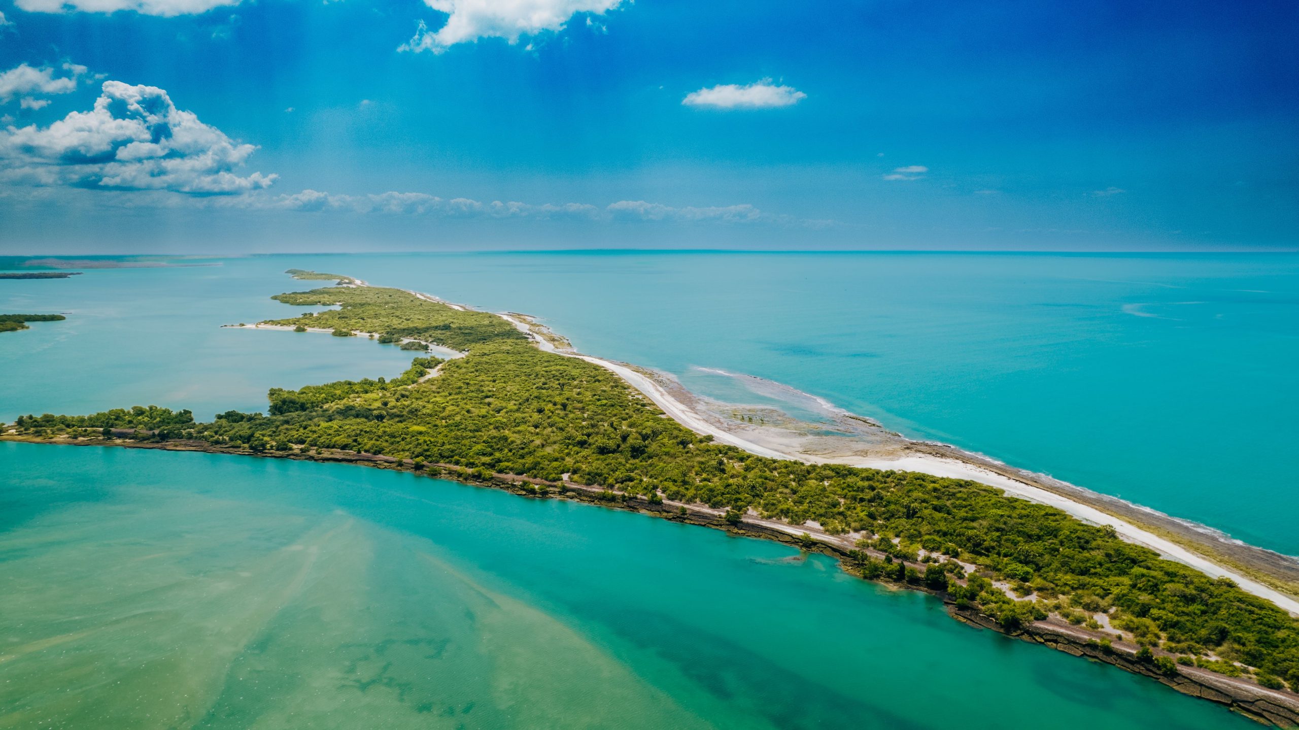 Sandy beach aerial shot